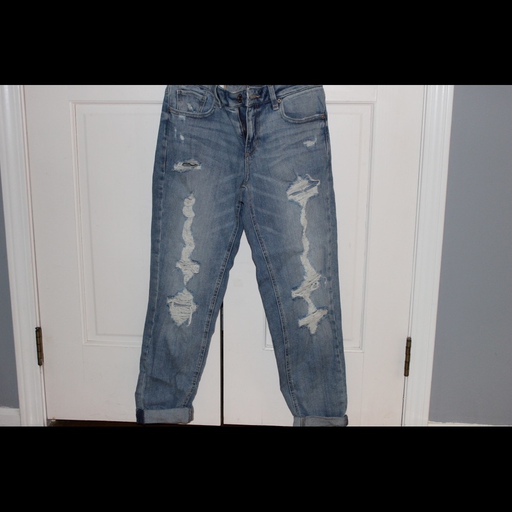 Blue ripped jeans